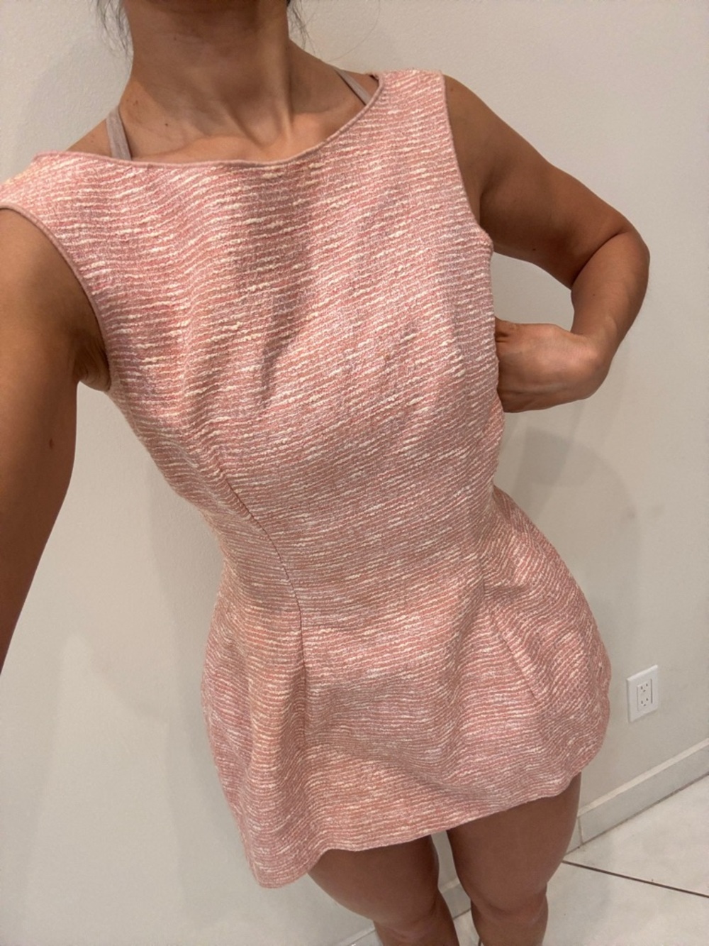 Zara Blush Pink Textured Mini Dress